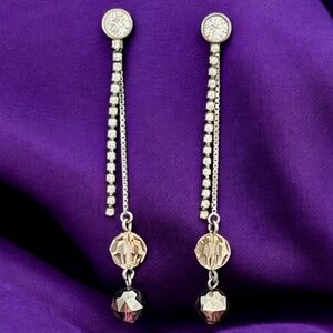 Vintage Swarovski Crystals Dual Look Drop Earrings